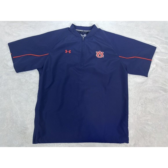 AUBURN TIGERS Under Armour War Eagle Pullover 1/4 Zip Jacket Navy Mens Small - Picture 1 of 7